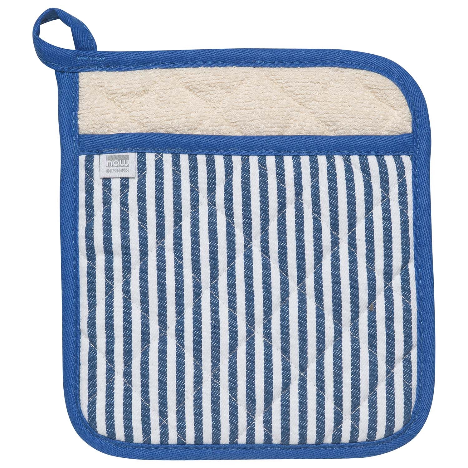 slide 1 of 1, Now Designs Blue Narrow Stripe Potholder, 1 ct