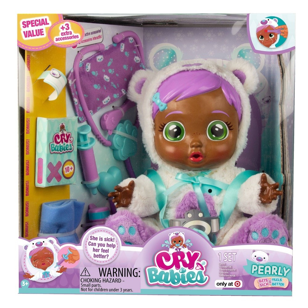 slide 2 of 3, Cry Babies Pearly Interactive Baby Doll, 1 ct