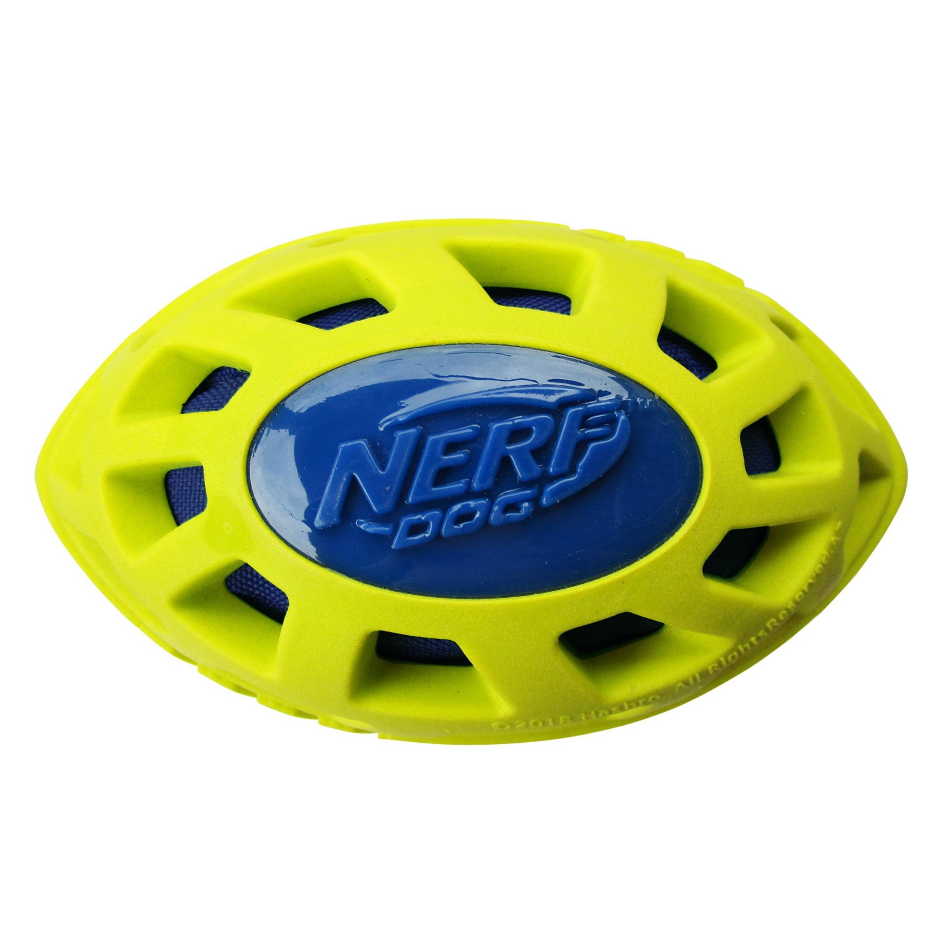 slide 1 of 3, NERF Nerf Megaton Crunch Football Dog Toy - M, 1 ct