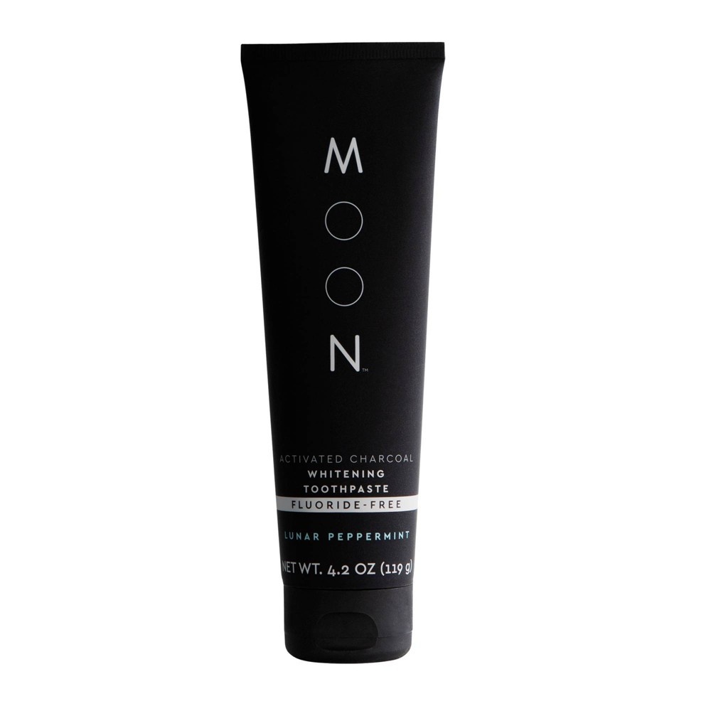 slide 2 of 7, Moon Activated Charcoal Fluoride-Free Whitening Lunar Peppermint Toothpaste, 4.2 oz