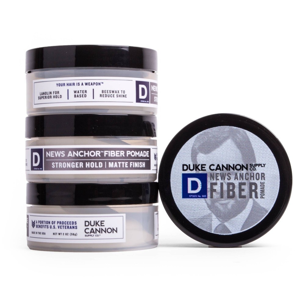 slide 3 of 3, Duke Cannon News Anchor Fiber Pomade Travel Size, 2 oz