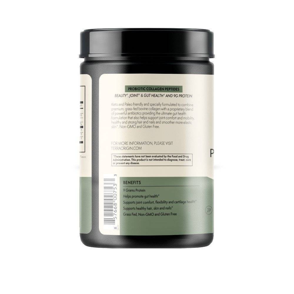 slide 2 of 4, Terra Origin Probiotic Collagen Powder Peptides Matcha Green Tea, 10.14 oz