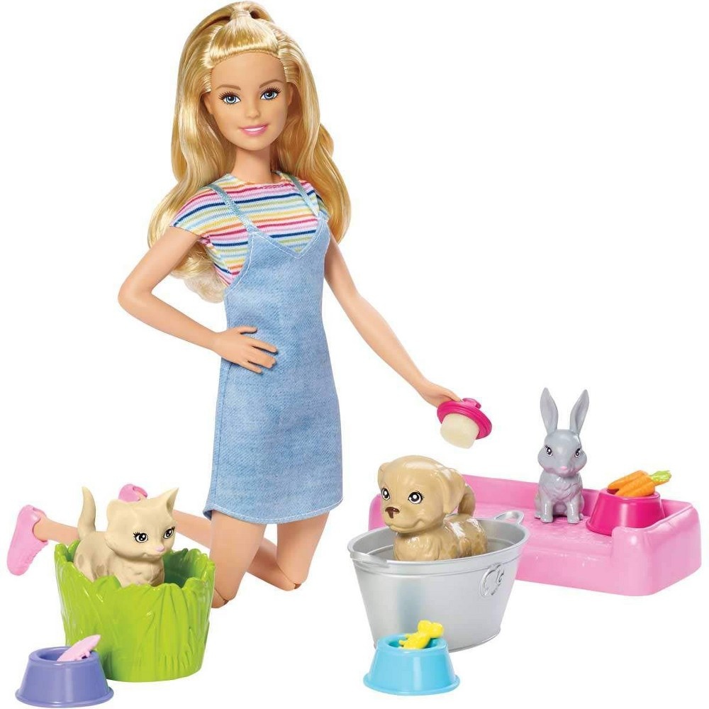 slide 5 of 6, Barbie Play 'n' Wash Pets Doll and Playset, 1 ct