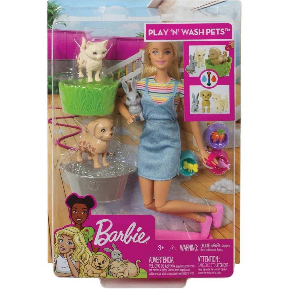 slide 6 of 6, Barbie Play 'n' Wash Pets Doll and Playset, 1 ct