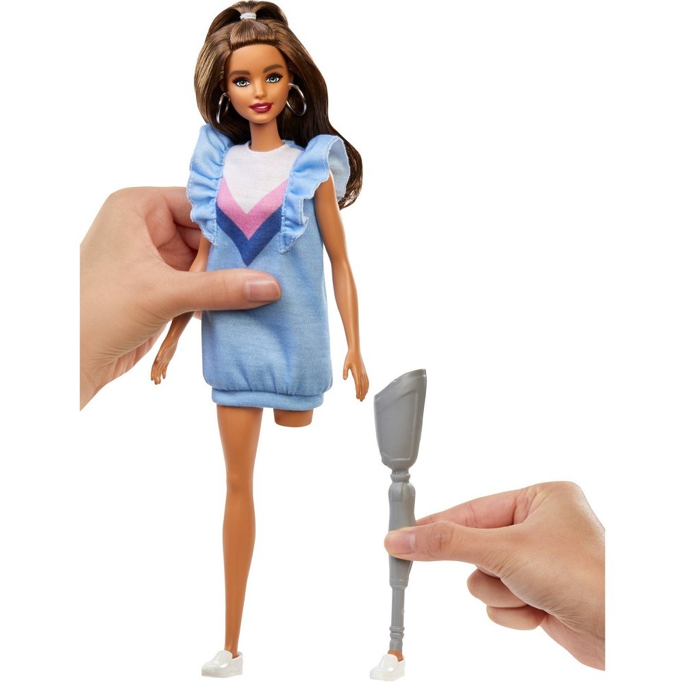 slide 3 of 8, Barbie Fashionistas Doll #121 Brunette Hair and Prosthetic Leg, 1 ct