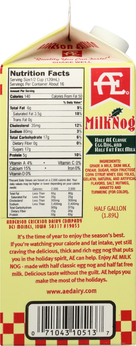 slide 3 of 9, Anderson Erickson Dairy Milknog - 1/2 gal, 1/2 gal