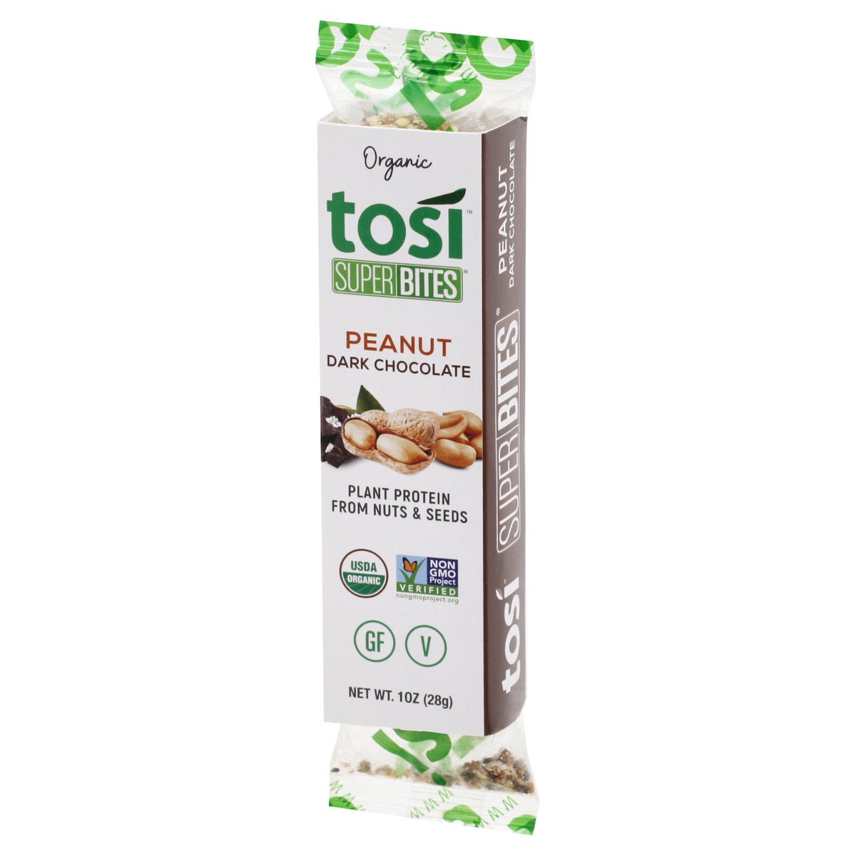 slide 10 of 11, Tosi SuperBites Organic Peanut Dark Chocolate Plant Protein 1 oz, 1 oz