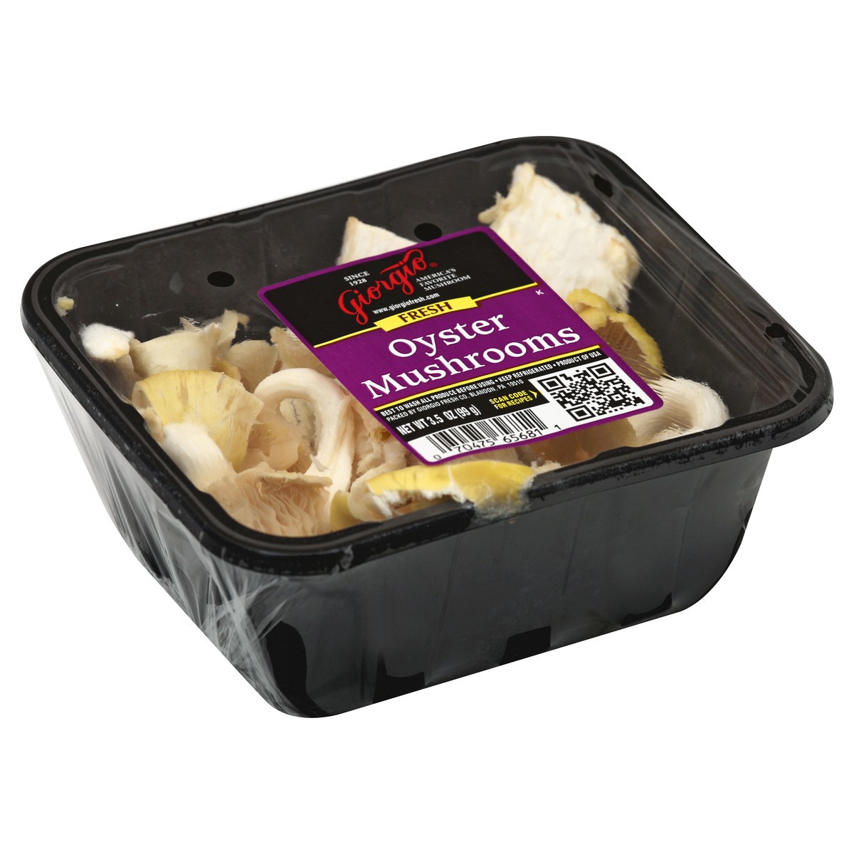 slide 2 of 4, Giorgio Mushrooms Oyster Prepacked - 3.2 Oz, 3.5 oz