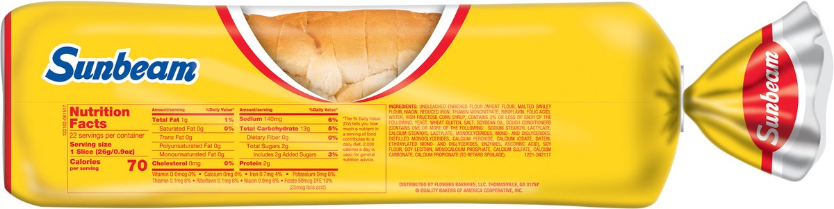 slide 7 of 12, Sunbeam Old Fashioned Enriched Bread 20 oz. Loaf, 20 oz