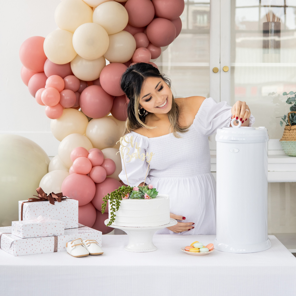 slide 4 of 4, Pearhead Ubbi Steel Diaper Pail - White, 1 ct