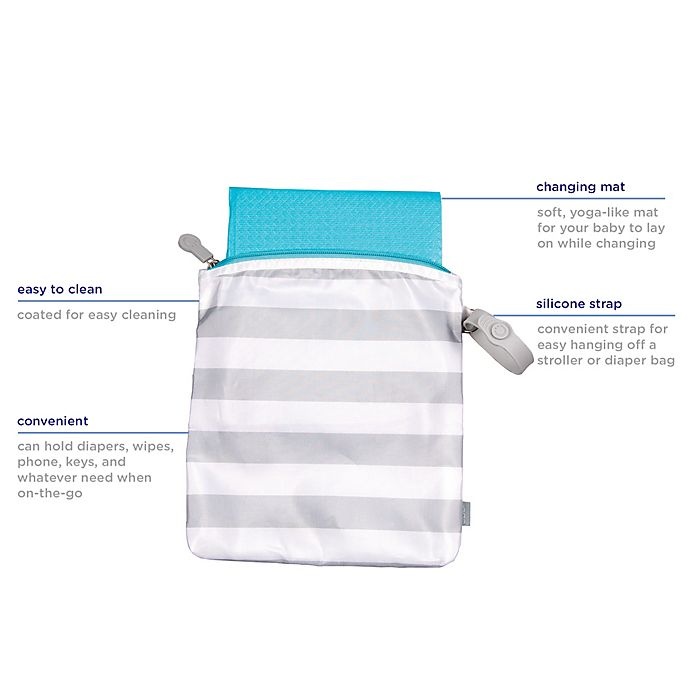 slide 4 of 9, Ubbi World On the Go Diaper Changing Mat and Storage Bag - Blue, 1 ct