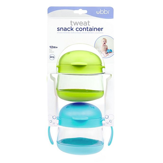 slide 2 of 2, Ubbi World Tweat Snack Container - Blue/Green, 2 ct