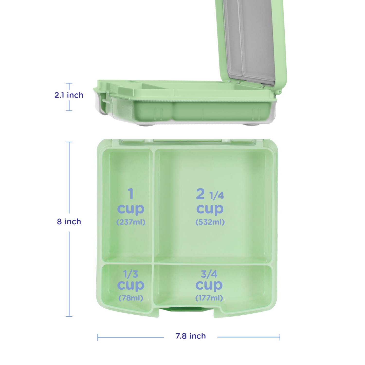 slide 4 of 6, Ubbi Bento Box - Sugar Snap, 1 ct