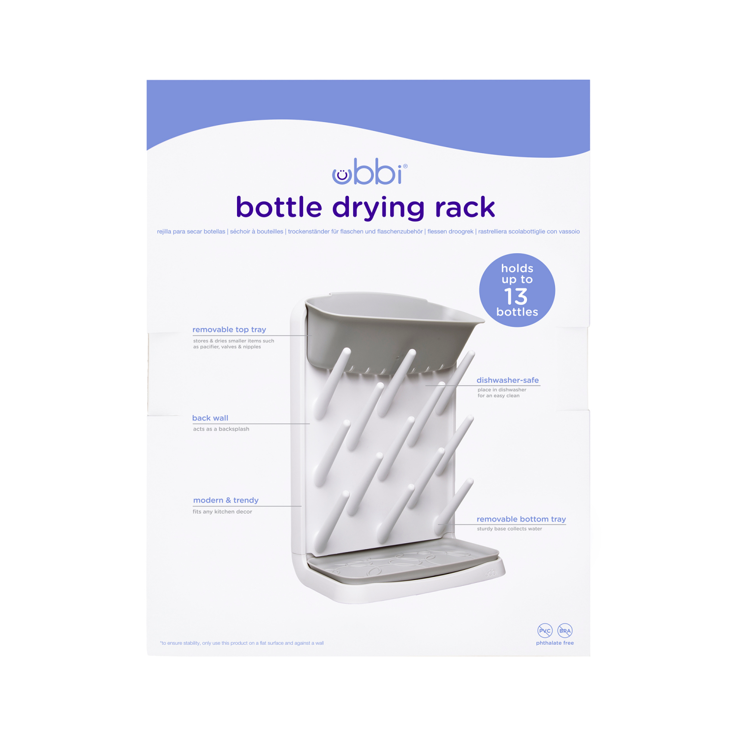slide 5 of 5, Ubbi Vertical Bottle Drying Rack, 1 ct