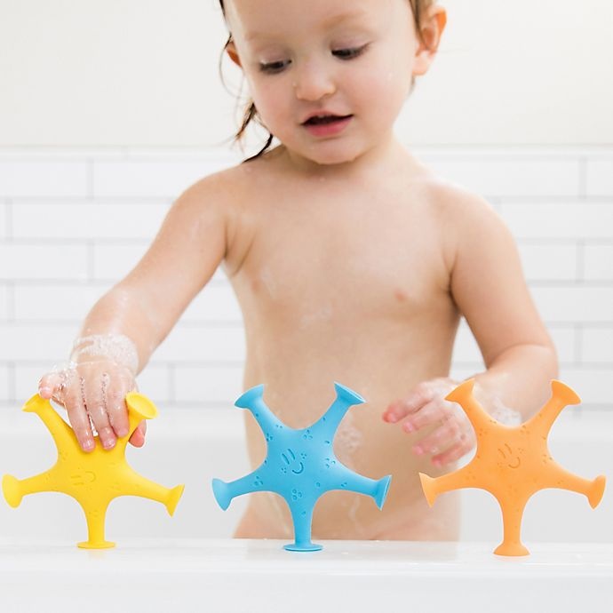 slide 4 of 6, Ubbi World Starfish Suction Bath Toys, 3 ct