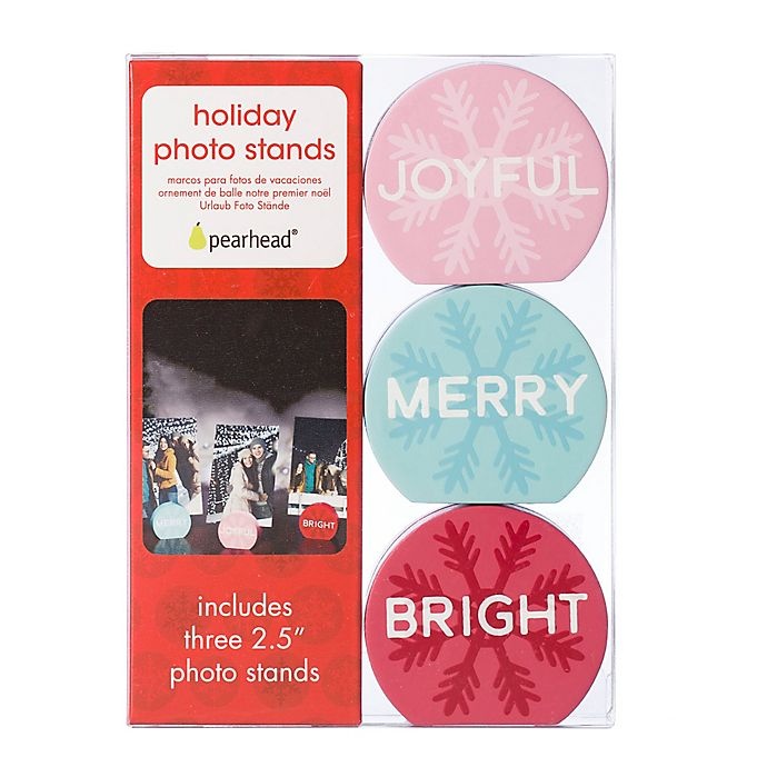 slide 2 of 5, Pearhead Holiday Photo Stands, 3 ct