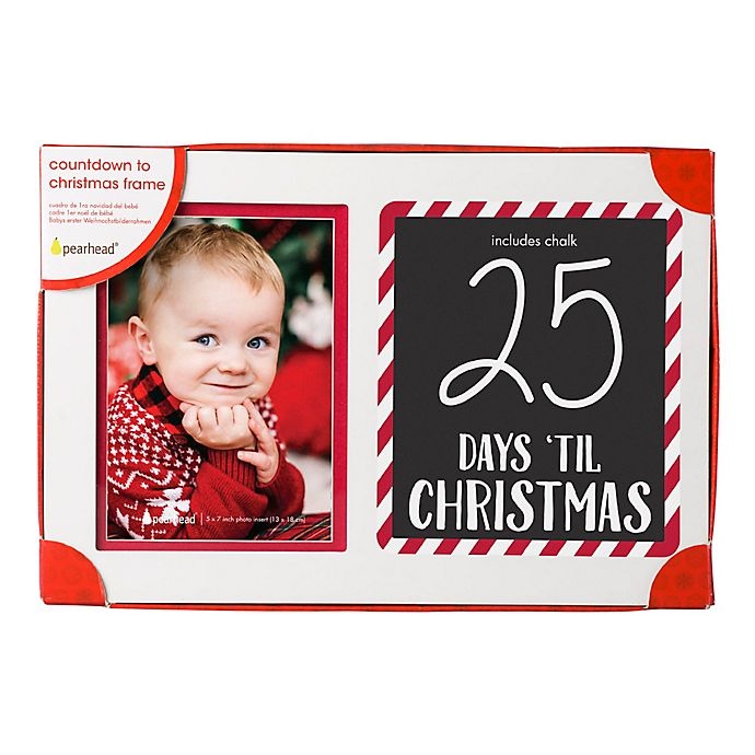 slide 2 of 6, Pearhead Holiday Countdown to Christmas Picture Frame with Included Chalk, 5 in x 7 in