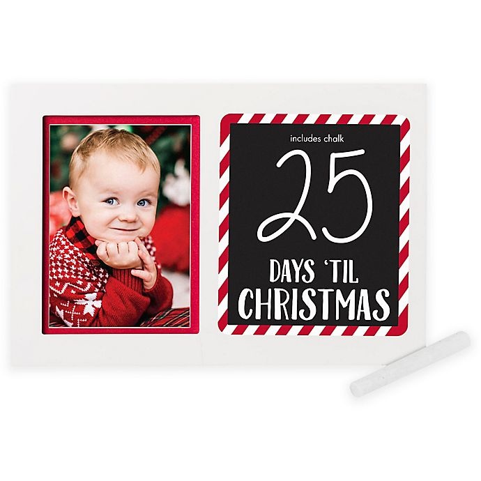 slide 1 of 6, Pearhead Holiday Countdown to Christmas Picture Frame with Included Chalk, 5 in x 7 in