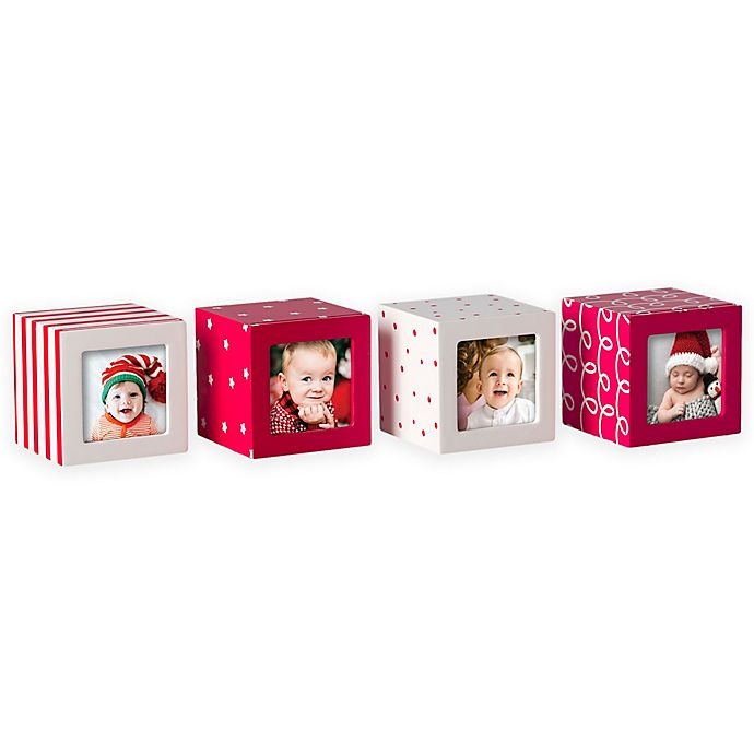 slide 1 of 6, Pearhead Holiday Photo Blocks, 4 ct