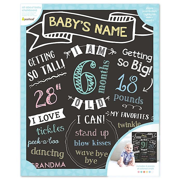 slide 3 of 5, Pearhead Baby's Monthly Chalkboard, 1 ct