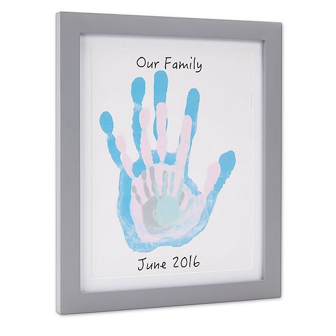 slide 2 of 5, Pearhead Handprint Frame - Grey, 1 ct