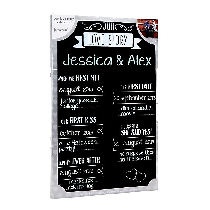 slide 3 of 5, Pearhead Our Love Story Chalkboard Set, 1 ct