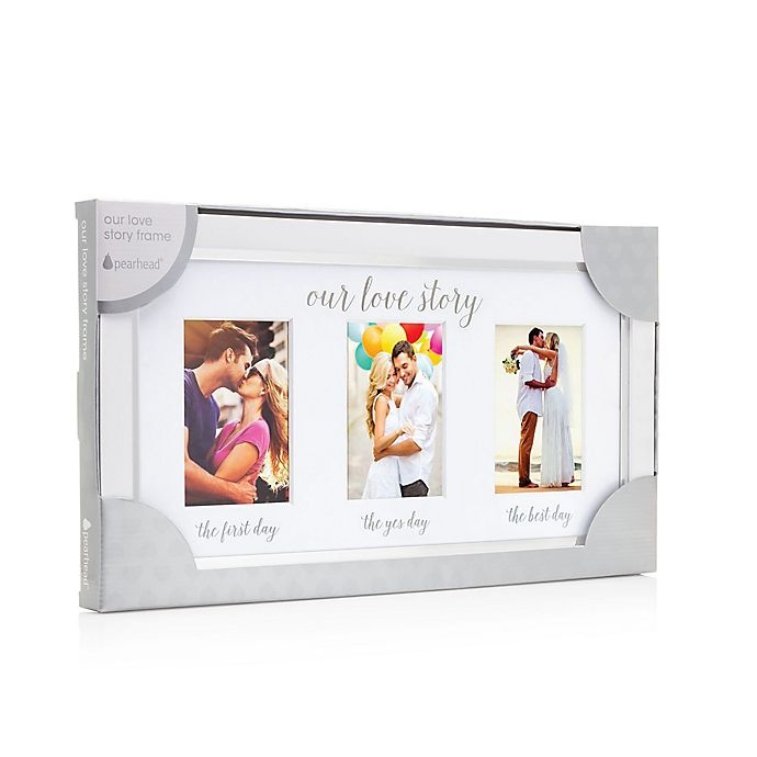 slide 2 of 4, Pearhead Our Love Story'' 3-Photo Collage Picture Frame - White'', 1 ct