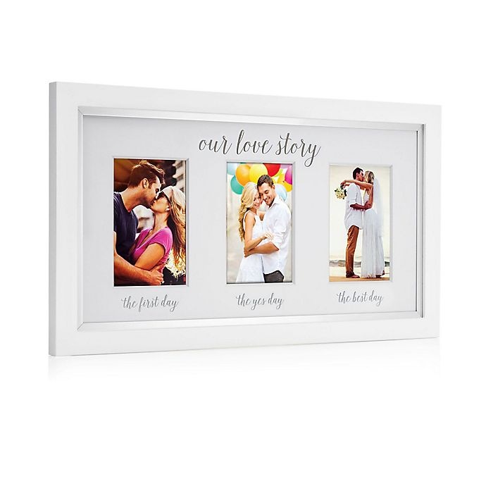 slide 3 of 4, Pearhead Our Love Story'' 3-Photo Collage Picture Frame - White'', 1 ct