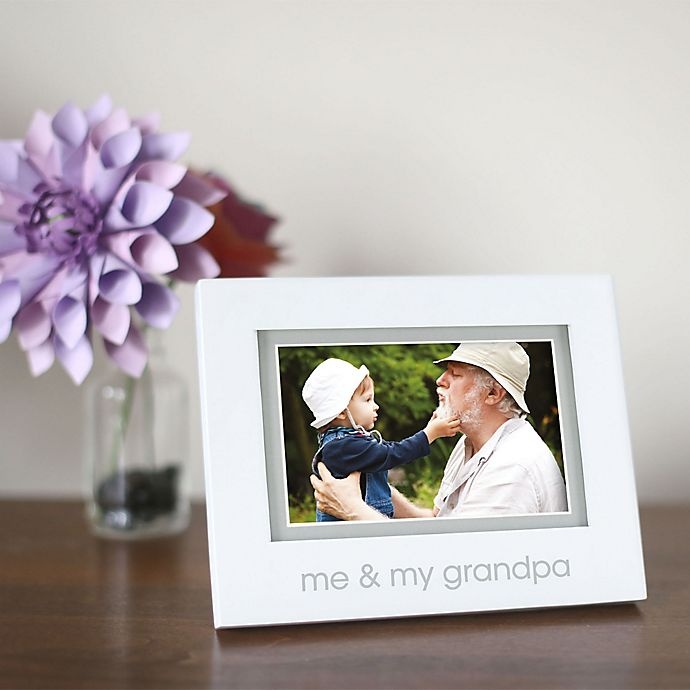 slide 3 of 3, Pearhead Me and My Grandpa" Picture Frame - White", 4 in x 6 in