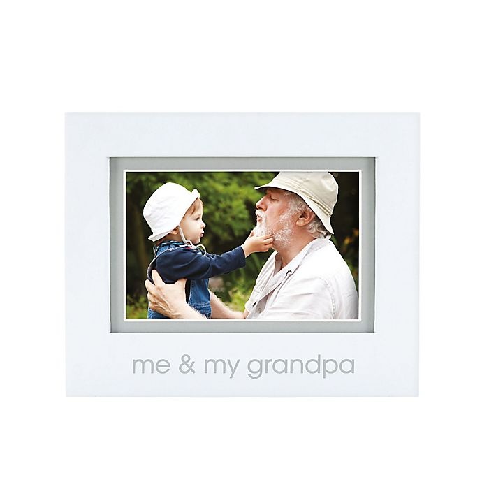 slide 1 of 3, Pearhead Me and My Grandpa" Picture Frame - White", 4 in x 6 in