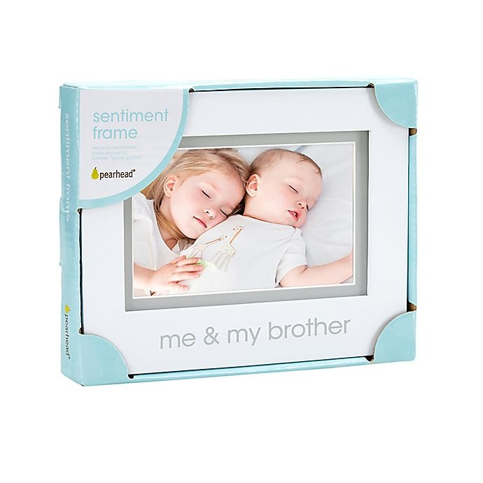 slide 2 of 3, Pearhead Me and My Brother'' Picture Frame - White'', 4 in x 6 in