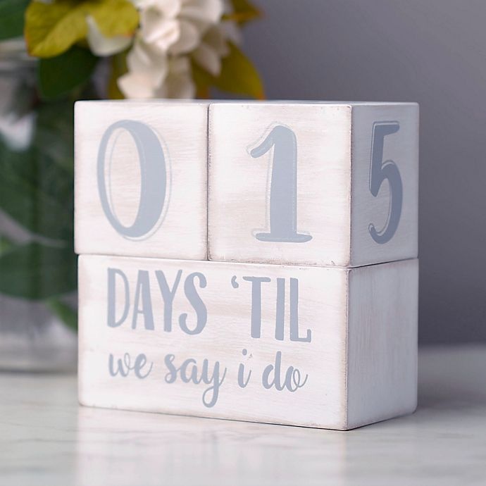 slide 4 of 6, Pearhead Wedding Countdown Milestone Blocks - White/Grey, 1 ct