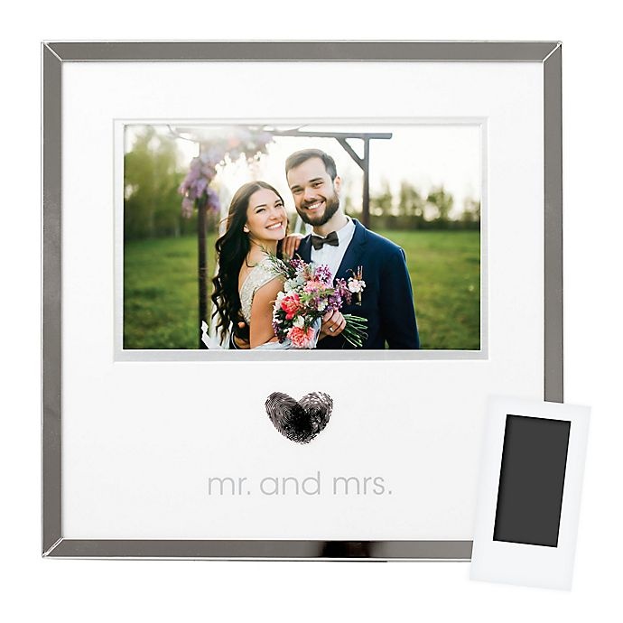 slide 4 of 7, Pearhead Mr. and Mrs.'' Thumbprint Picture Frame Kit - Grey'', 4 in x 6 in