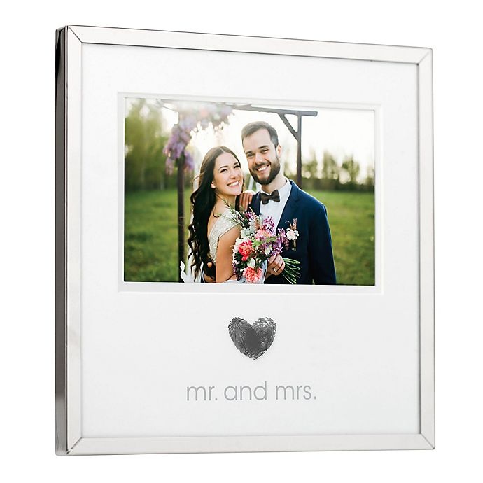 slide 5 of 7, Pearhead Mr. and Mrs.'' Thumbprint Picture Frame Kit - Grey'', 4 in x 6 in