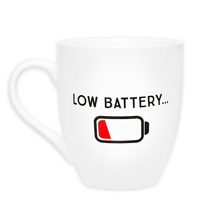 slide 1 of 4, Pearhead Low Battery" Mug - White", 1 ct