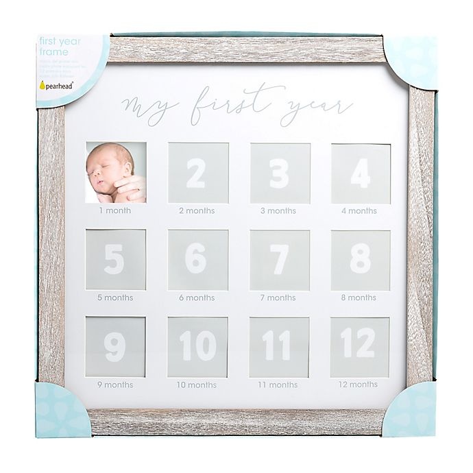 slide 3 of 3, Pearhead Baby's My First Year'' Monthly Rustic Picture Frame'', 1 ct