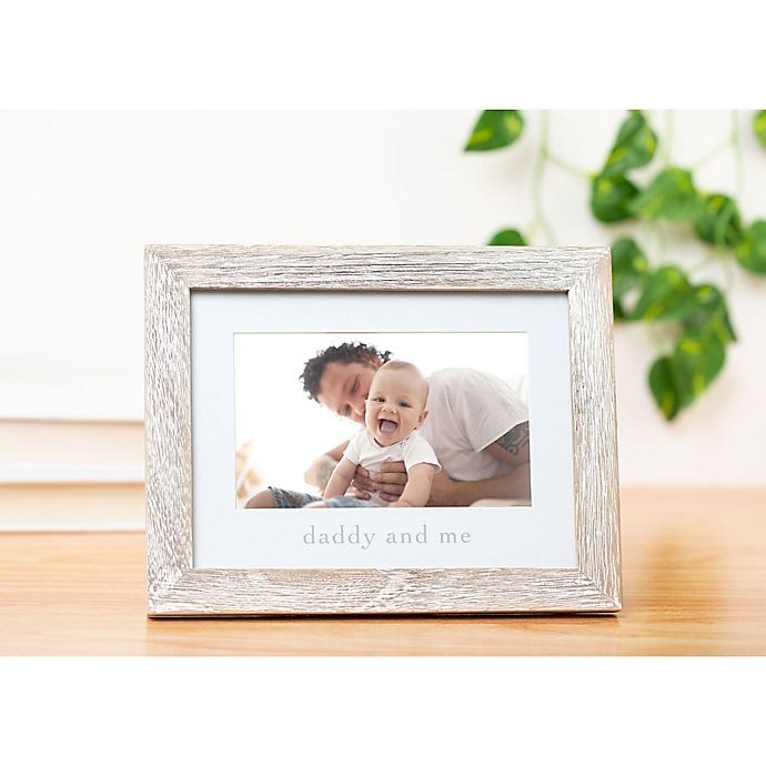 slide 2 of 3, Pearhead Daddy and Me Wood Picture Frame - White, 4 in x 6 in