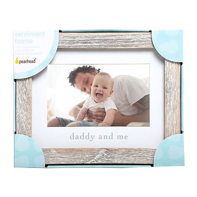 slide 3 of 3, Pearhead Daddy and Me Wood Picture Frame - White, 4 in x 6 in