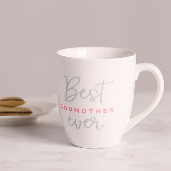 slide 2 of 4, Pearhead Best Godmother Ever'' Mug - White/Pink'', 1 ct