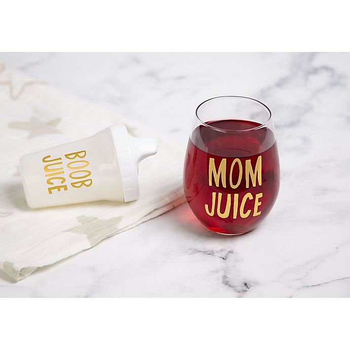 slide 2 of 3, Pearhead Juice Stemless Wine Glass and Baby Bottle Set, 2 ct