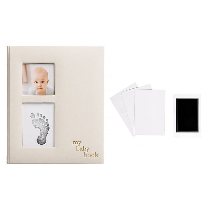 slide 2 of 10, Pearhead Baby Memory Book and Clean-Touch Ink Pad - Ivory Linen, 1 ct