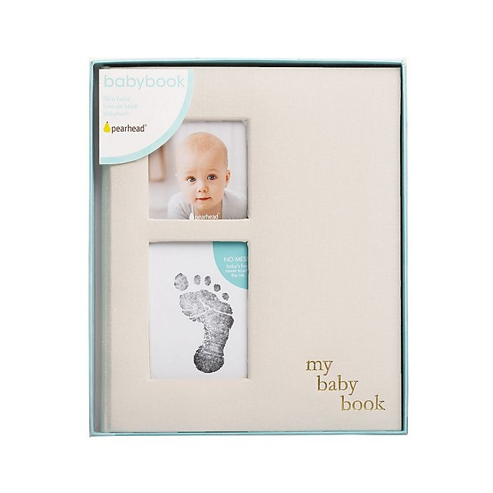 slide 9 of 10, Pearhead Baby Memory Book and Clean-Touch Ink Pad - Ivory Linen, 1 ct