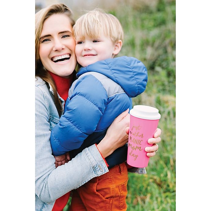 slide 4 of 5, Pearhead Mom Travel Mug - Pink/Gold, 1 ct