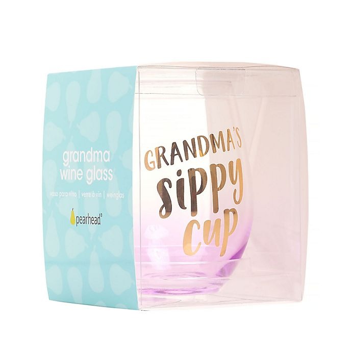 slide 5 of 5, Pearhead Grandma's Sippy Cup'' Stemless Wine Glass - Purple'', 1 ct