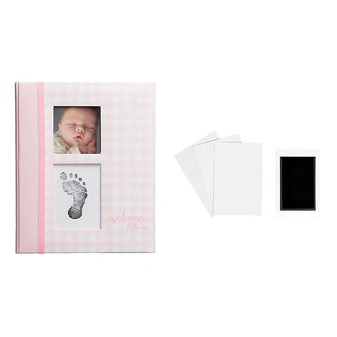 slide 2 of 9, Pearhead Baby Memory Book and Clean-Touch Ink Pad - Pink Gingham, 1 ct