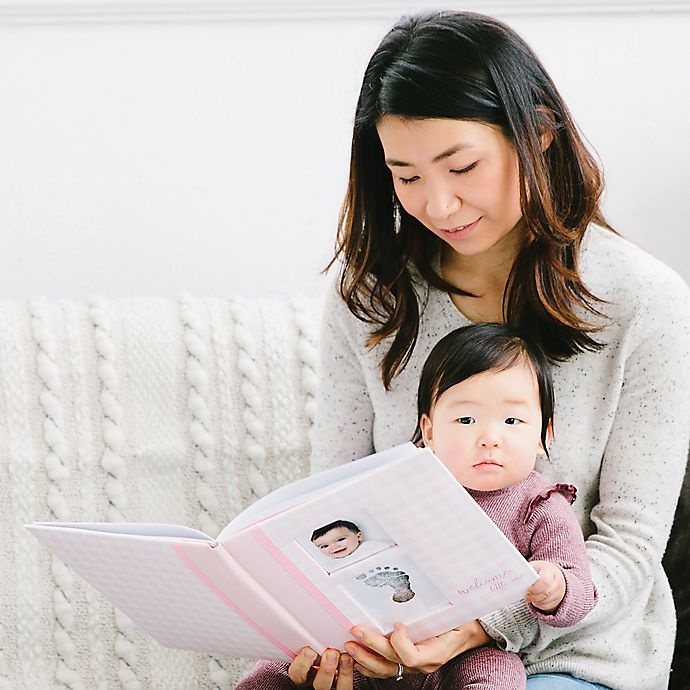 slide 6 of 9, Pearhead Baby Memory Book and Clean-Touch Ink Pad - Pink Gingham, 1 ct