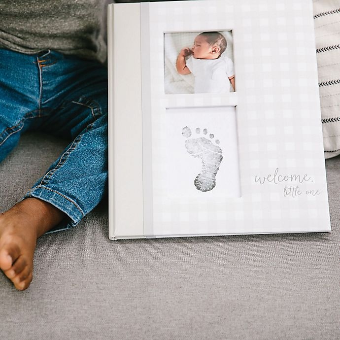 slide 6 of 9, Pearhead Baby Memory Book and Clean-Touch Ink Pad - Grey Gingham, 1 ct