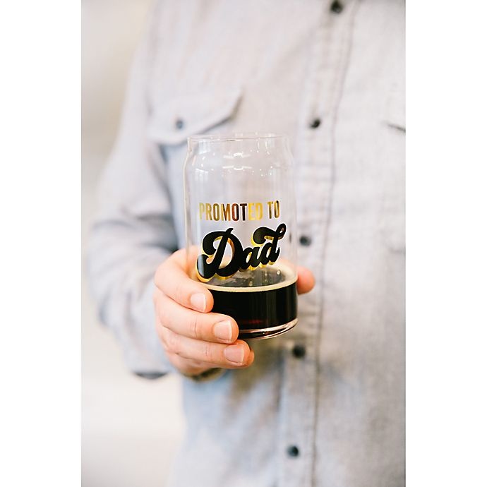 slide 2 of 5, Pearhead Promoted to Dad'' Beer Glass - Black/Gold'', 1 ct