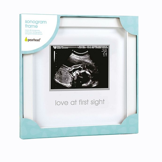 slide 2 of 4, Pearhead Love at First Sight'' Sonogram Picture Frame - White'', 4 in x 3 in