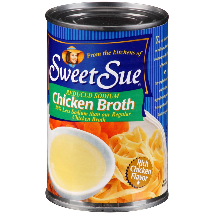 slide 3 of 8, Sweet Sue Low Sodium Chicken Broth, 14.5 oz